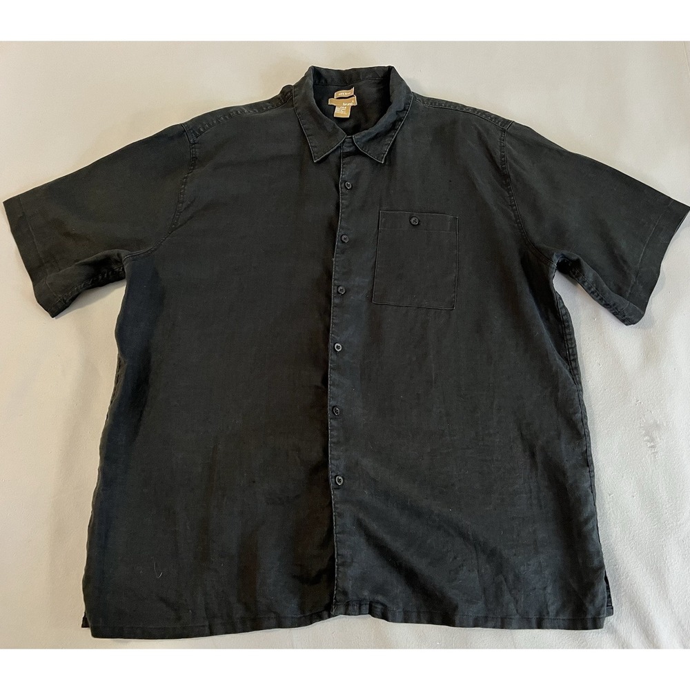 Bruno Men's 100% Pure Linen  Short Sleeve Button Down Shirt Size‎ 2XLB